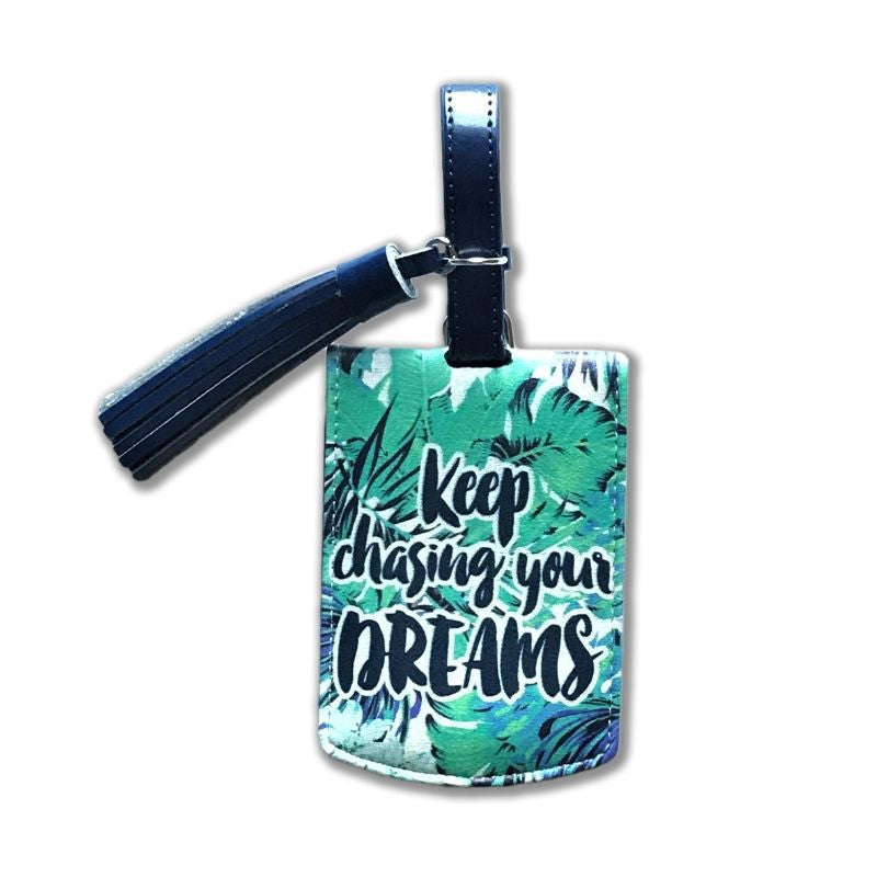 LISA POLLOCK GREEN LEAVES DREAM LUGGAGE TAG