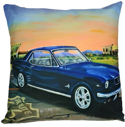 BLUE MUSTANG CUSHION +INSERT