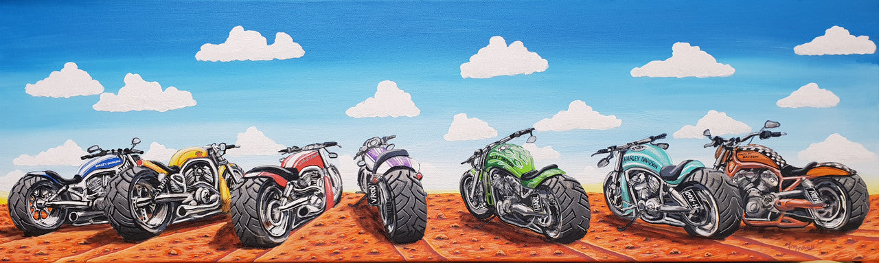 ROW OF MOTOR BIKES