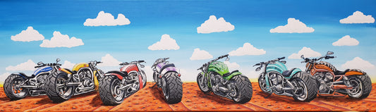 ROW OF MOTOR BIKES