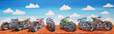 ROW OF MOTOR BIKES