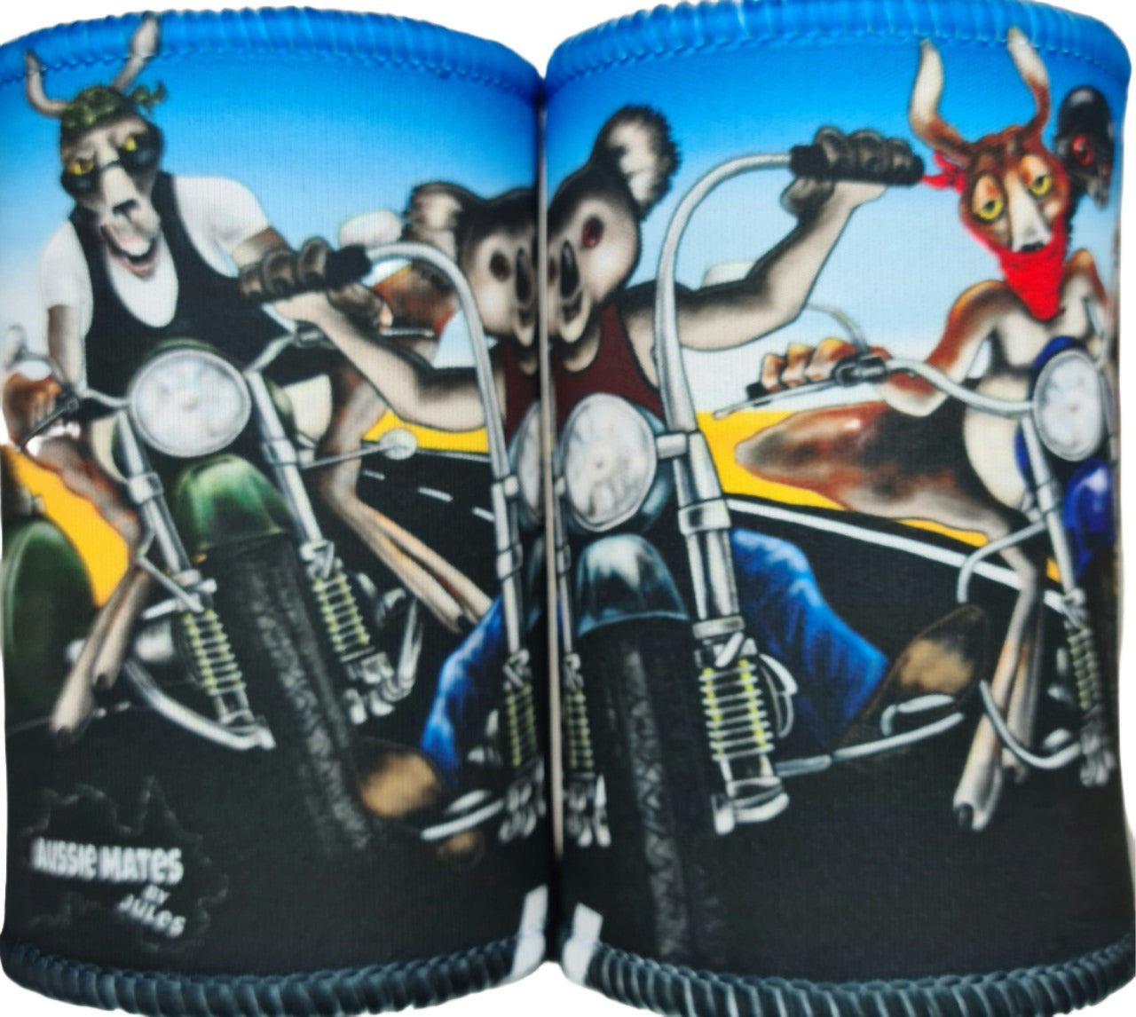 AUSSIE KING OF THE ROAD MOTOR BIKES STUBBY COOLER