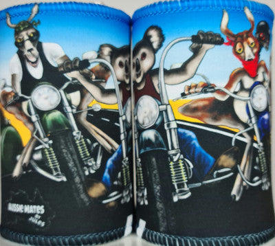 AUSSIE KING OF THE ROAD MOTOR BIKES STUBBY COOLER