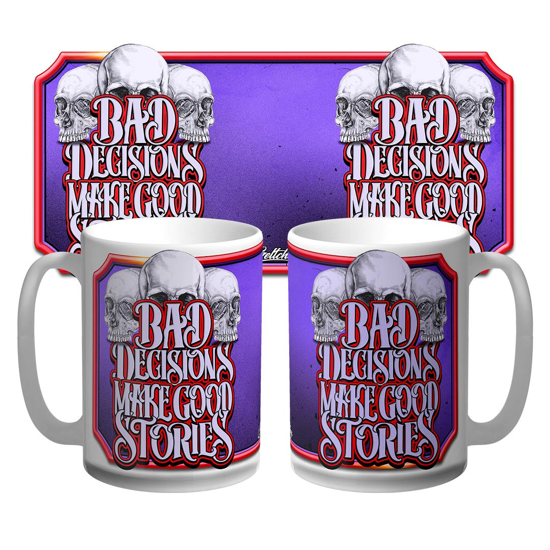 BAD DECISIONS PURPLE COFFEE MUG