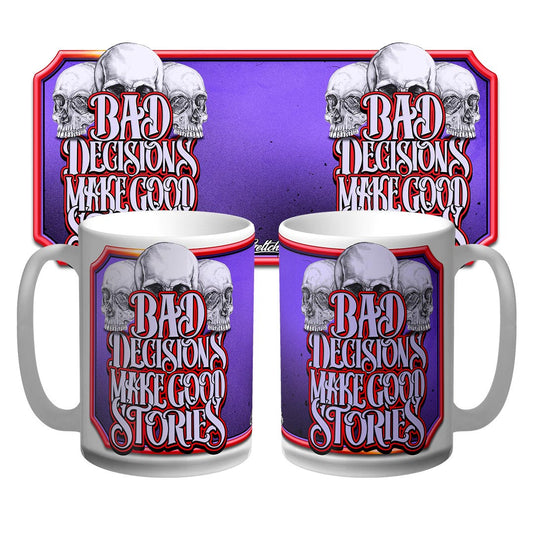 BAD DECISIONS PURPLE COFFEE MUG