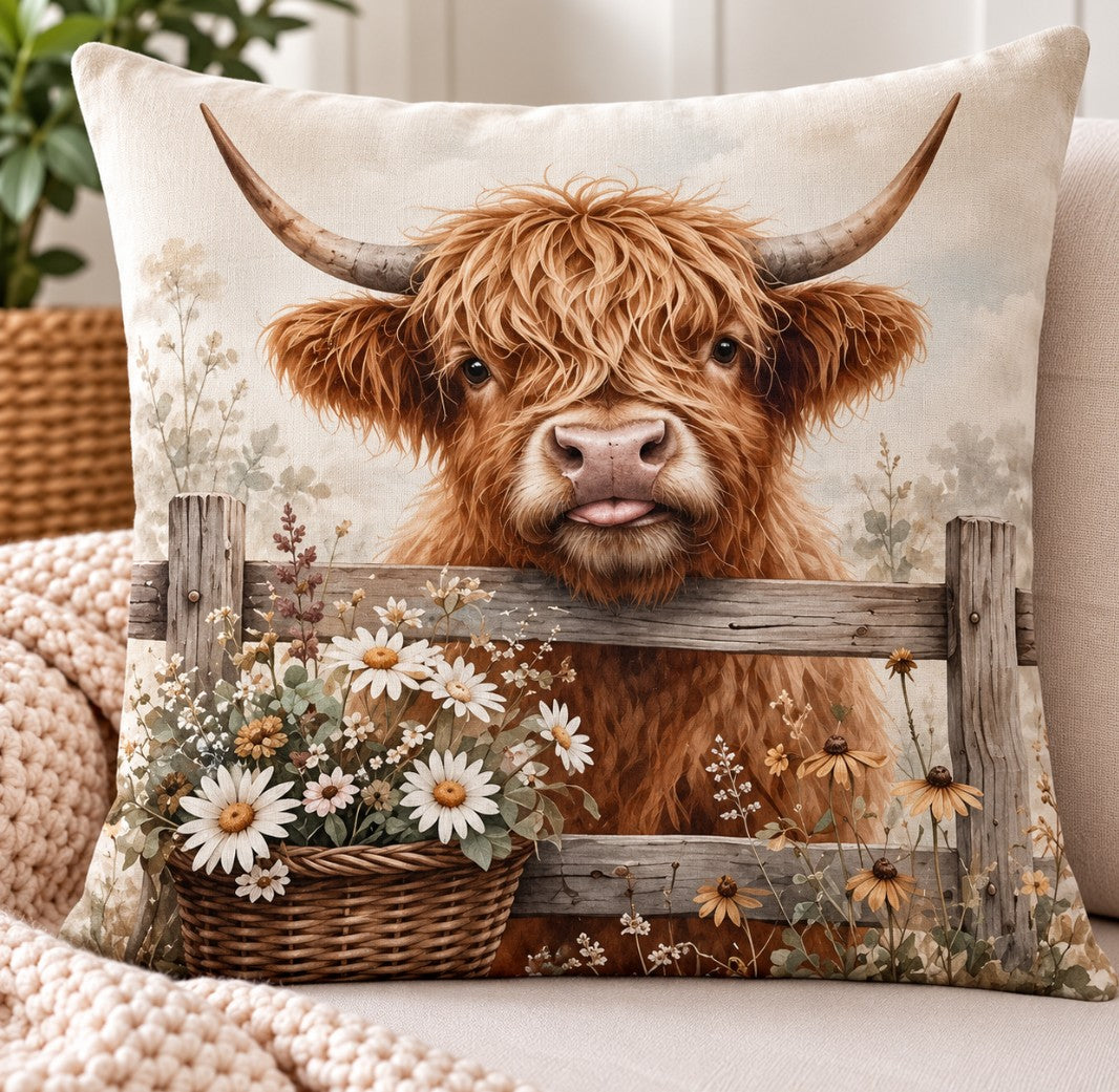 HIGHLAND COW -DAISY FENCE