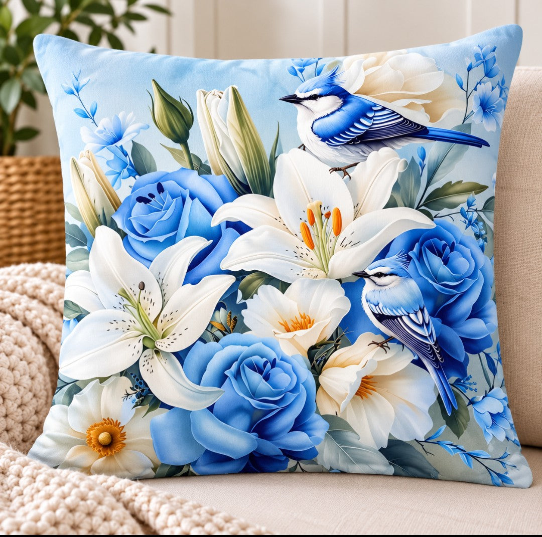 BLUE WREN -FLOWERS