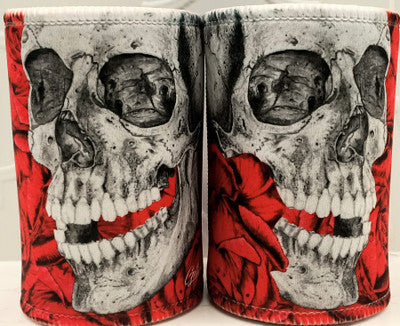 RED SKULL STUBBY COOLER