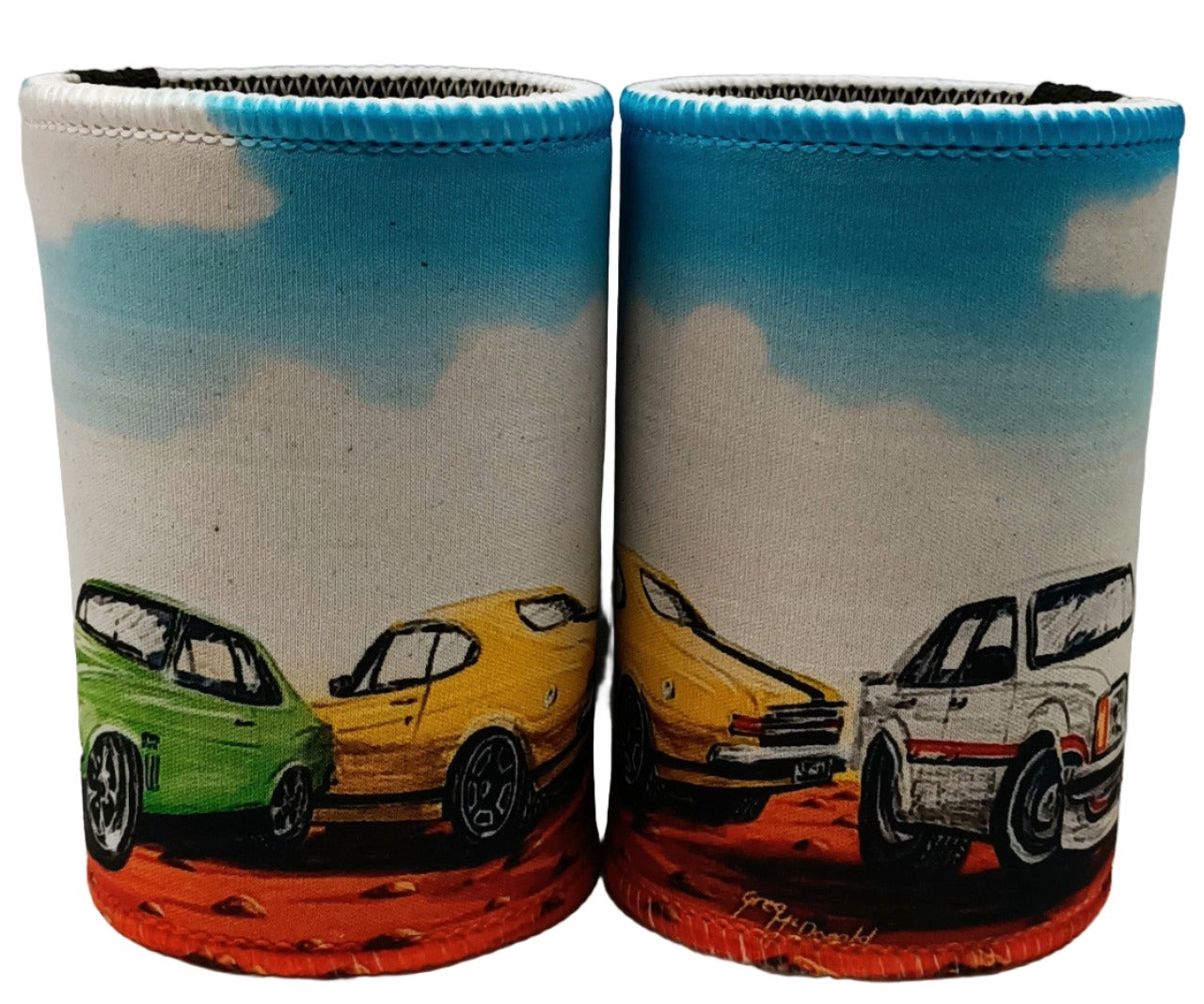 ICONIC HOLDEN GRN, YEL, WH STUBBY COOLERS