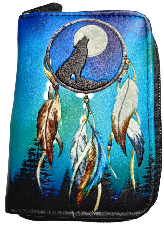 WOLF DREAM CATCHER CHANGE PURSE
