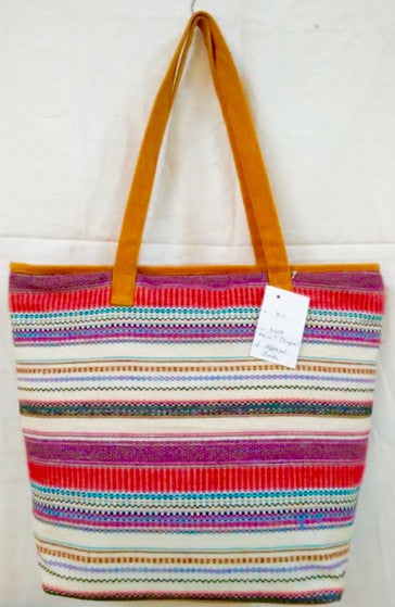 ZIANNA COTTON WOOD TOTE