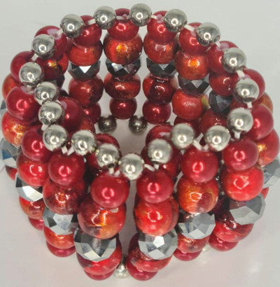 PAPAYA CRYSTAL BALL BRACELET 10PCE PACK