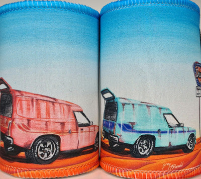 SANDMAN BLUE/RED STUBBY COOLER