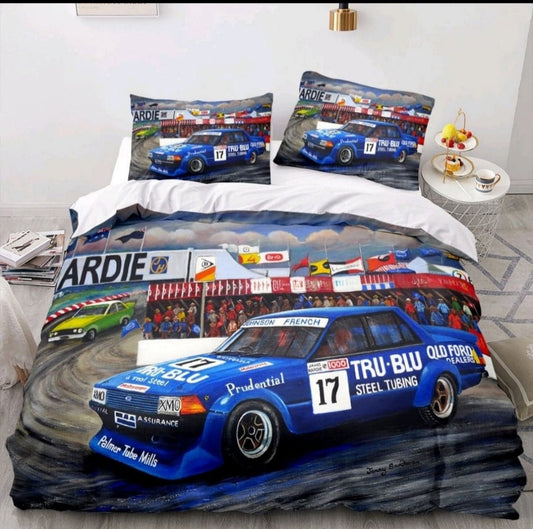 TRUE BLUE QUEEN QUILT COVER SET