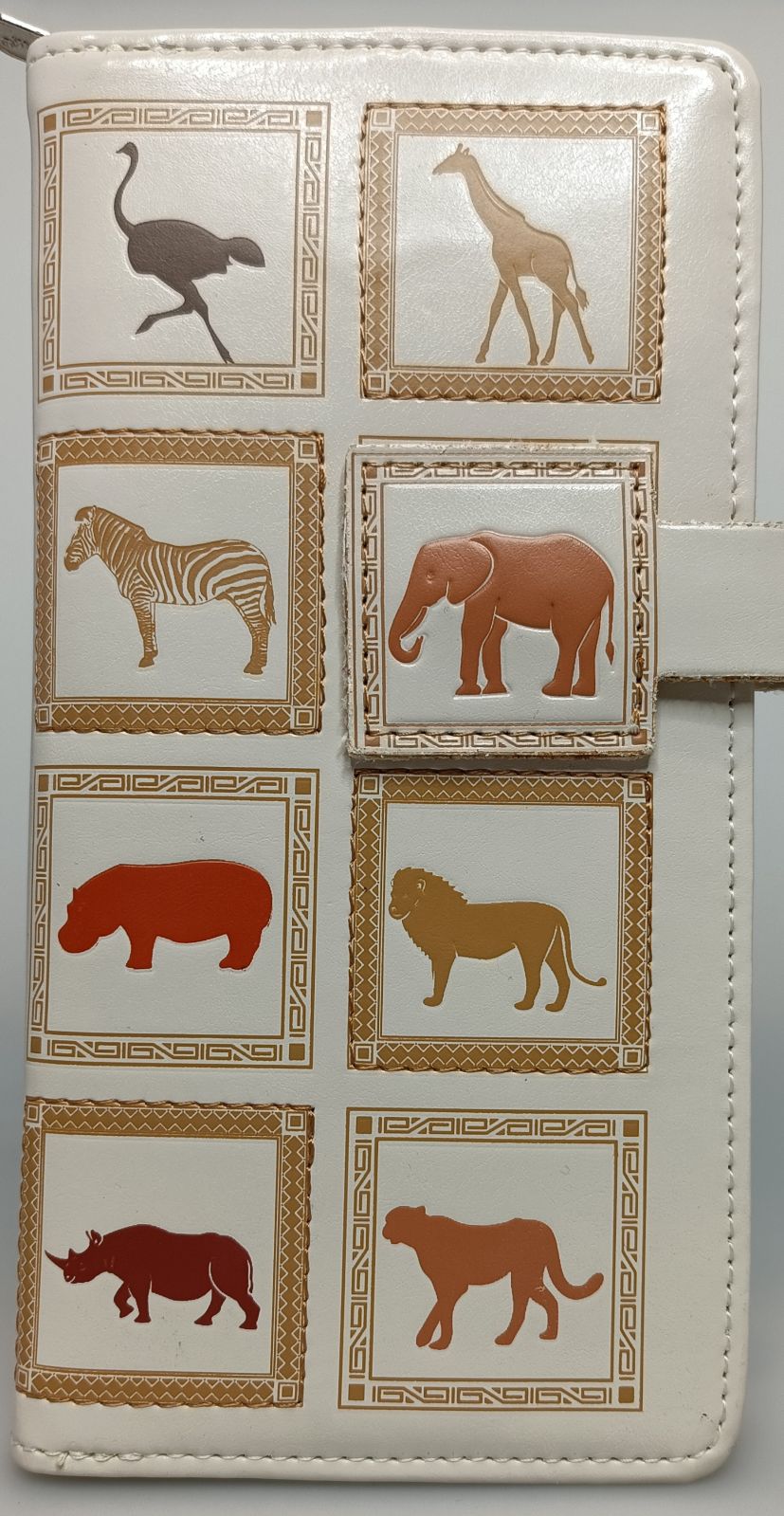 SHAGWEAR AFRICAN PATTERN BEIGE LARGE WALLET