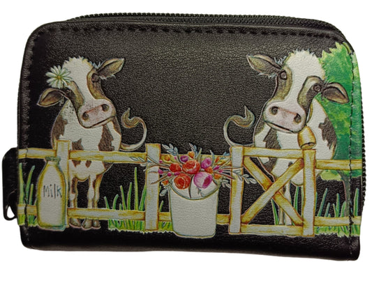BARNYARD COWS CHANGE PURSE