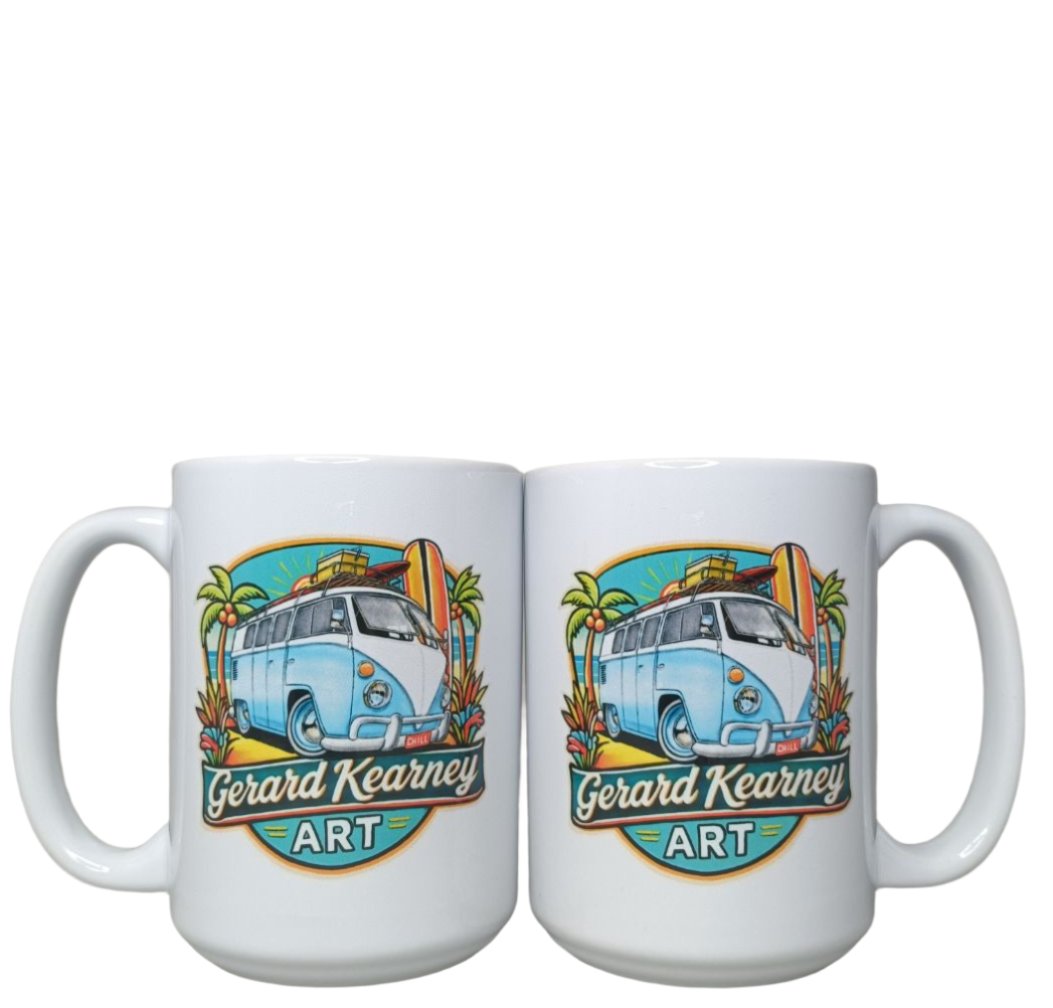 VW BUG GK KOMBI BLUE 15oz MUG