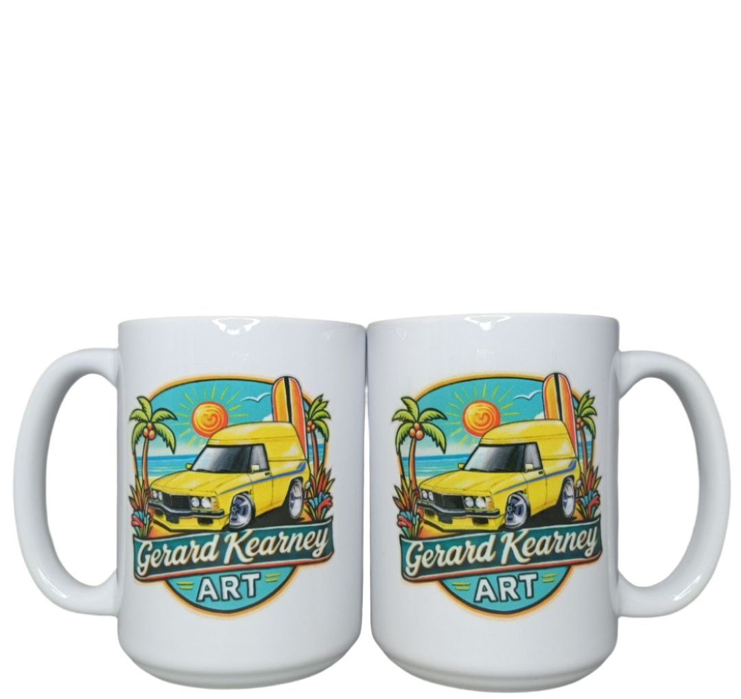 HOLDEN GK SANDMAN YELLOW WAGON 15oz MUG