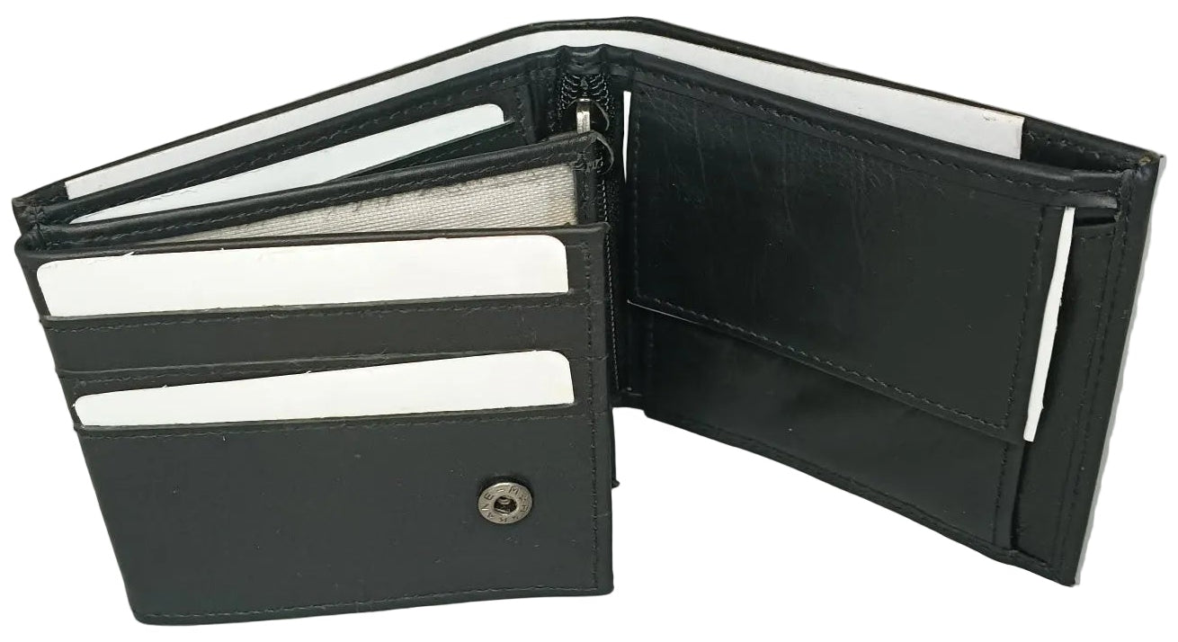 Leather blk Mens wallet