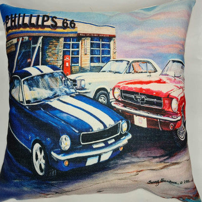 3 MUSTANGS CUSHION COVER + INSERT 45cm x 45