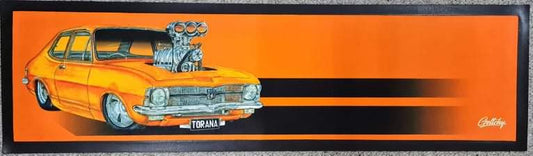 HOLDEN TORANA ORANGE BAR RUNNER 890MMX 240MM