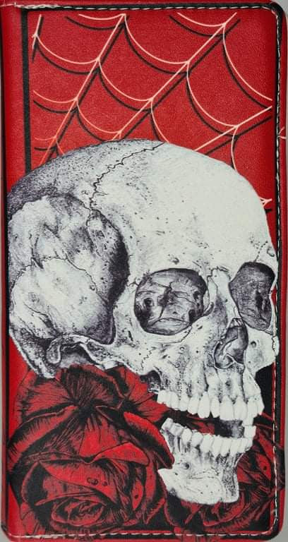 ROSE SKULL LADIES LARGE WALLET