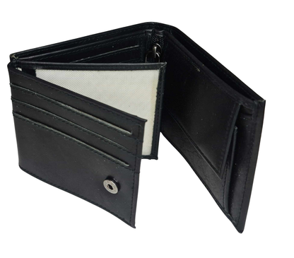 BLACK LEATHER MENS WALLET