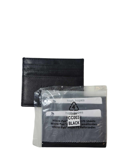 LEATHER CREDIT CARD CASE BLK