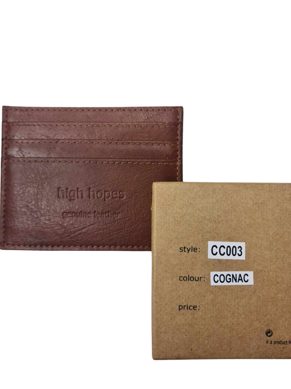 LEATHER CREDIT CARD CASE COGNAC