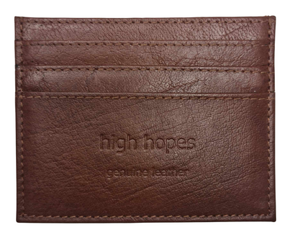 LEATHER CREDIT CARD CASE COGNAC