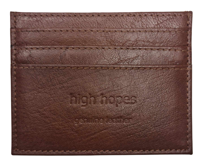 LEATHER CREDIT CARD CASE COGNAC