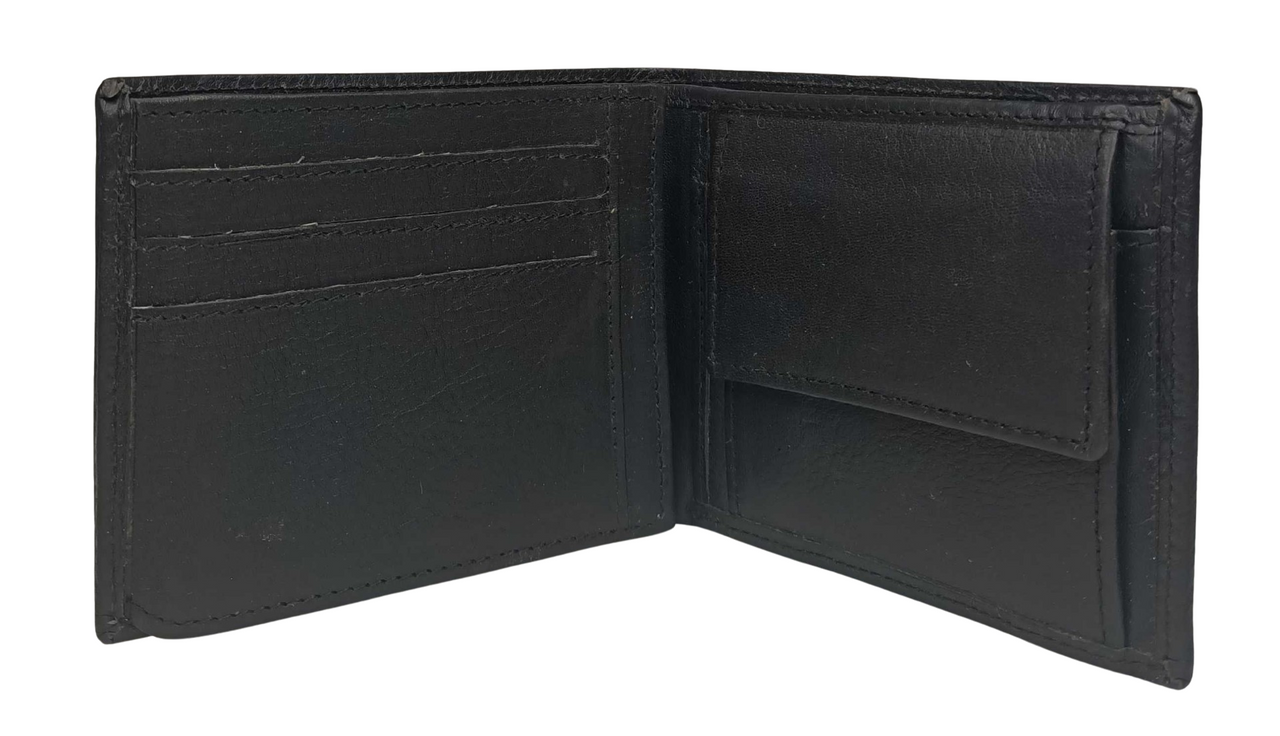 LEATHER WALLET MENS BLK JACKSON