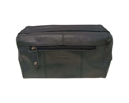 LEATHER TOILETRY BAG BLK