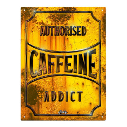 CAFFEINE A3 TIN SIGN