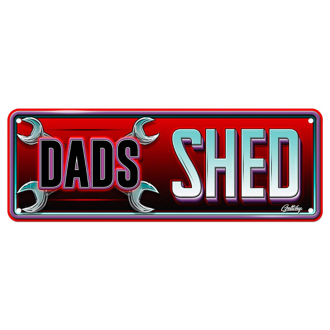 DADS SHED NUMBER PLATE TIN SIGN