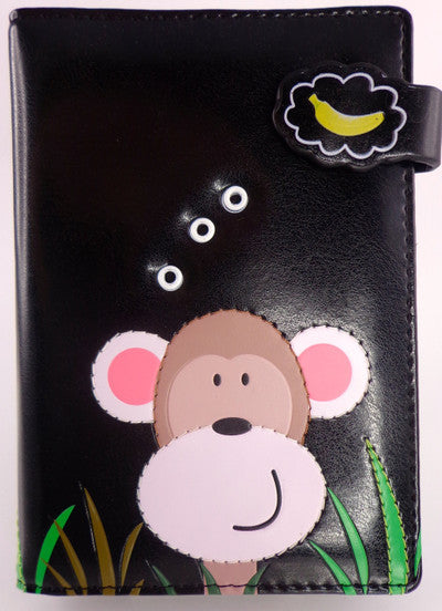 SHAGWEAR PEEKING MONKEY BLACK PASSPORT HOLDER