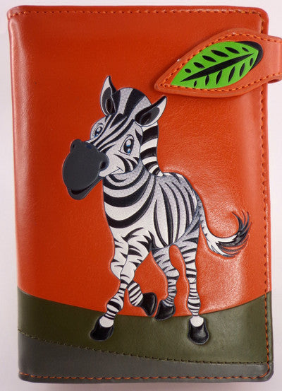 SHAGWEAR ZEBRA ORANGE PASSPORT HOLDER