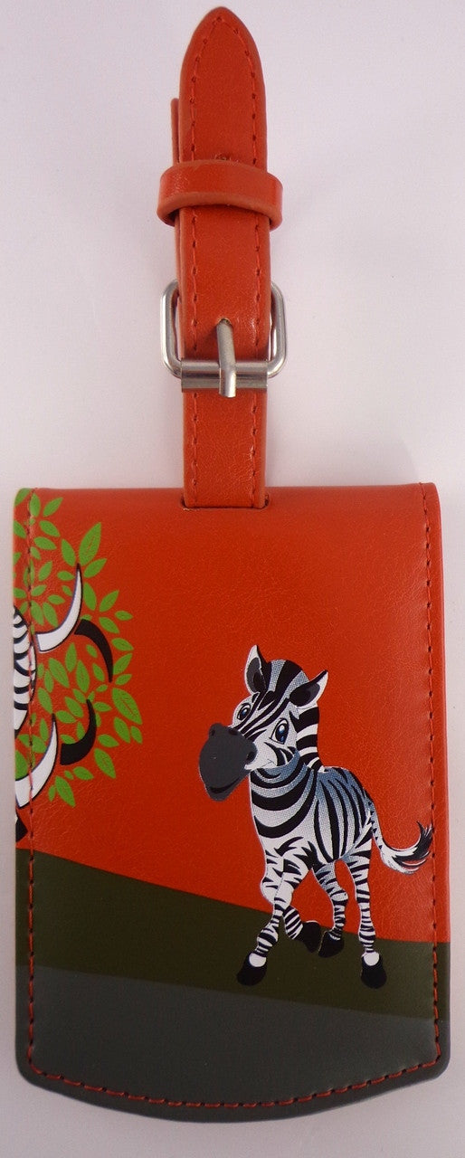 SHAGWEAR ZEBRA ORANGE LUGGAGE TAG