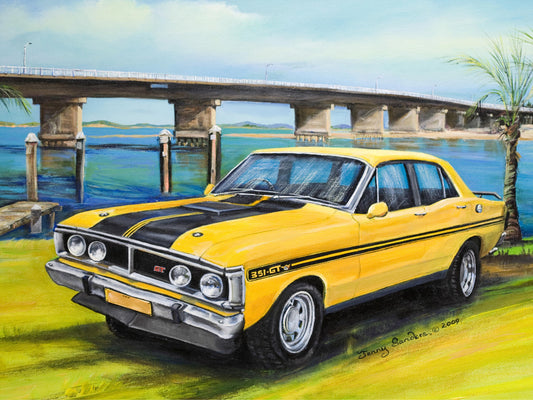 GTHO FALCON YELLOW TIN SIGN  30cm x 40cm