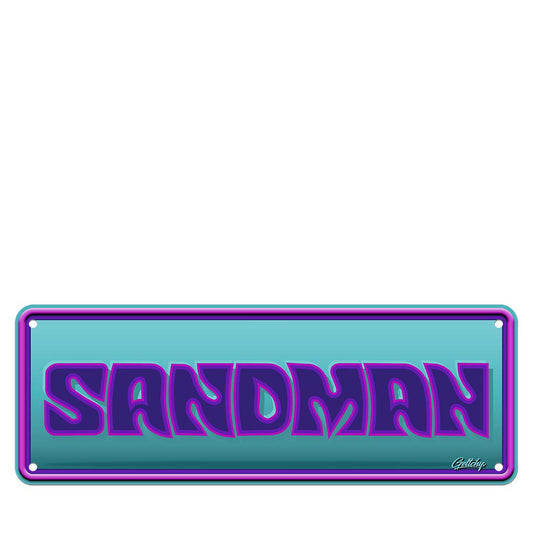 SANDMAN BLUE LETTERS N/PLATE