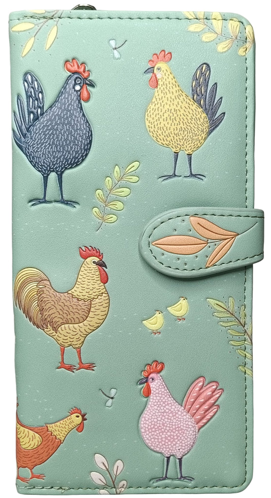 CHICKEN FARM LARGE ZIPPER WALLET