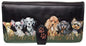 PUPPY LOVE LARGE ZIP WALLET BLK