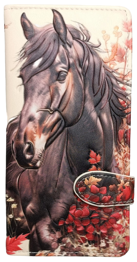 AUTUMN HORSE LARGE ZIPPER WALLET