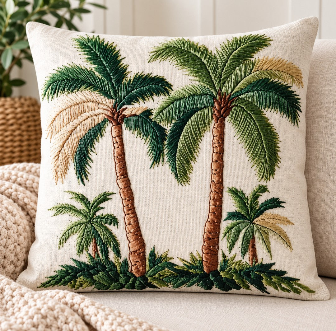 Tropical Palms cushion cover with insert