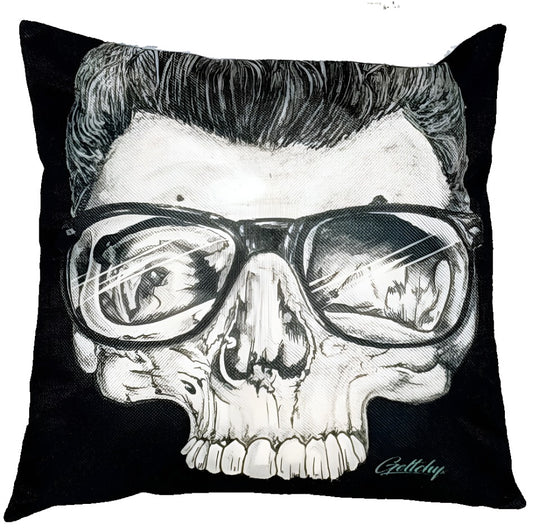 OLD SCHOOL SKULL CUSHION +INSERT 45CM X 45CM