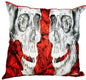 RED SKULL CUSHION +INSERT 45CM X 45CM