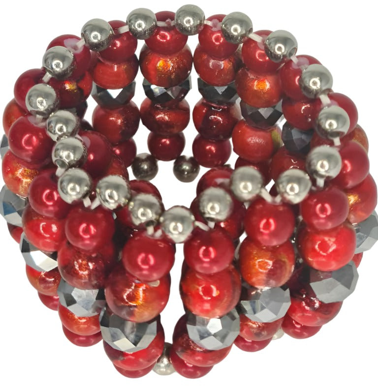 PAPAYA CRYSTAL BALL BRACELET 10PCE  PACK