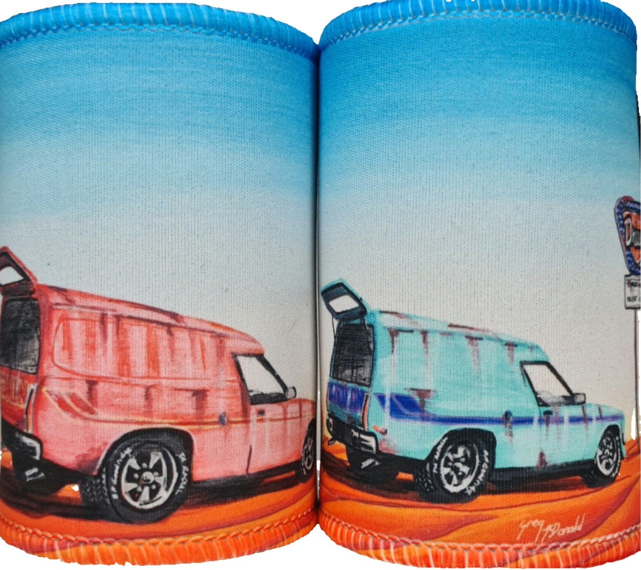 SANDMAN BLUE/RED STUBBY COOLER