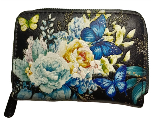 FLORAL BUTTERFLY CHANGE PURSE