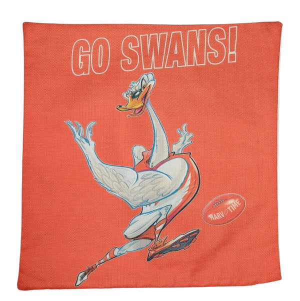 GO SWANS CUSHION+INSERT – LUGGAGE WITH LOOKS GIFTWARE- WHOLESALE